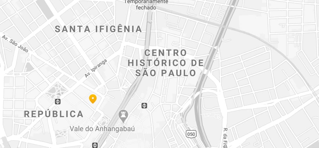 Mapa com a localização da loja do São Paulo